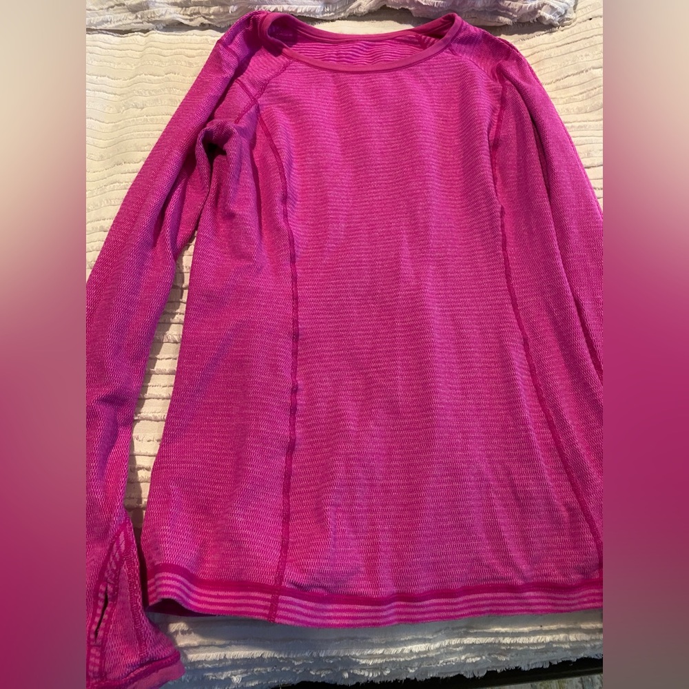 Hot pink lululemon long sleeve shirt. Athletic.